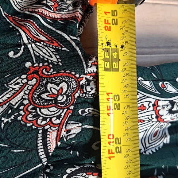 Weekend Suzanne Betro Green Paisley Boho Peasant Flowy Lightweight Blouse Top 2X - Picture 11 of 14